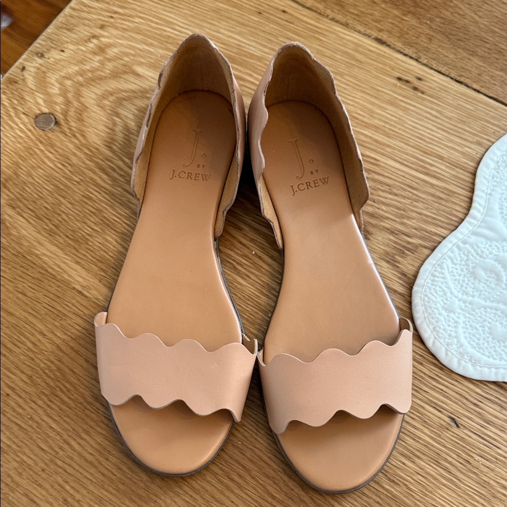 J. Crew Women's Scalloped Edge Sandals in Nude
